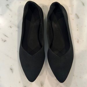 Mia black flats, pointed toe, soft.
